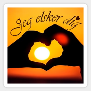 Jeg elsker dig ( I love you in Danish) - Sepia Sticker